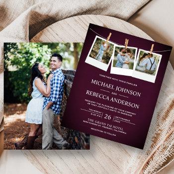 Small Rustic Plum Wood Photo Budget Wedding Front View