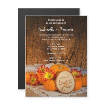 Small Rustic Pumpkins Fall Barn Wedding Magnetic Front View