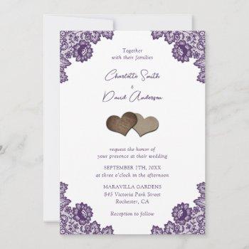Small Rustic Purple Burlap And Lace Wedding Front View