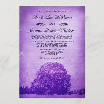Small Rustic Purple Oak Tree Wedding Front View