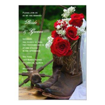 Small Rustic Roses Cowboy Boots Country Western Wedding Front View
