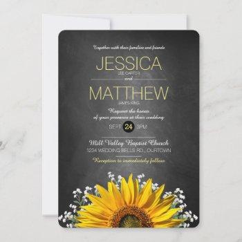 Small Rustic Sunflower Chalkboard Wedding Front View