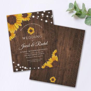 Small Rustic Sunflower String Lights Wedding Front View
