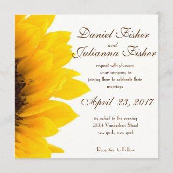 rustic sunflower wedding invitation