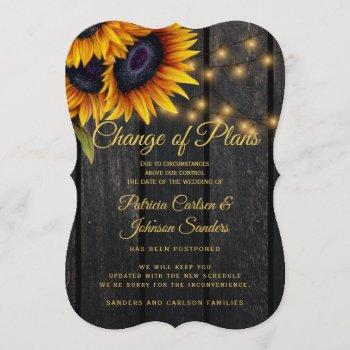 rustic sunflower wedding postponement announcement