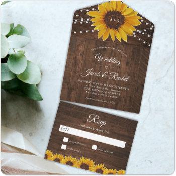 Small Rustic Sunflowers All In One Wedding Front View