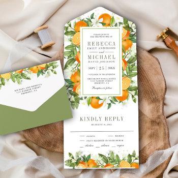 Small Rustic Tangerine Citrus Orange Wedding All In One Front View