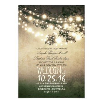 Small Rustic Tree Branches And Lights Vintage Wedding Front View