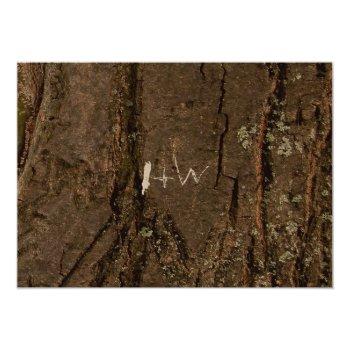 Small Rustic Tree Heart Wedding Photo Back View