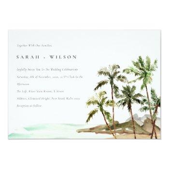 Small Rustic Tropical Palm Trees Beach Sand Wedding Front View