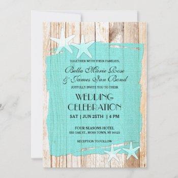 Small Rustic Turquoise Starfish Wedding Front View