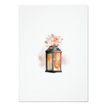 Small Rustic Watercolor Floral Lantern Wedding Back View