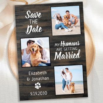 Small Rustic Wedding Pet Photo Dog Save The Date Front View