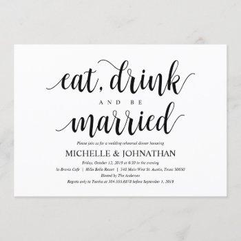 Small Rustic Wedding Rehearsal Dinner, Black And White Front View