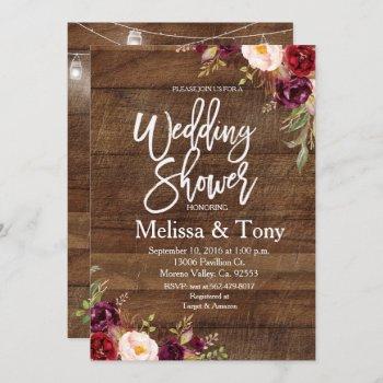 rustic wedding shower invitation