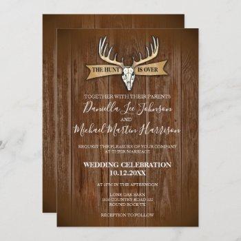 rustic wedding the hunt is over invitation