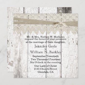 Small Rustic White Washed Wood And Lace Wedding Front View