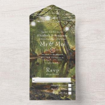 rustic wild woodland greenery wedding all in one i all in one invitation