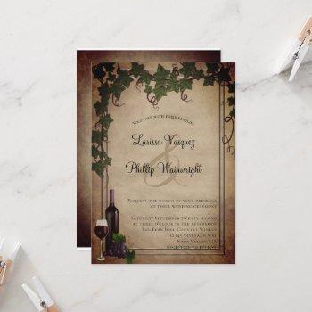 rustic winery vineyard wedding invitation