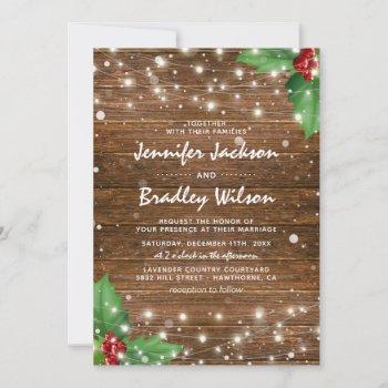 Small Rustic Winter Christmas Themed Wedding Front View
