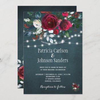 Small Rustic Winter Elegant Floral Christmas Wedding Front View