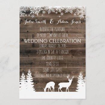 rustic winter wedding invitation - deer