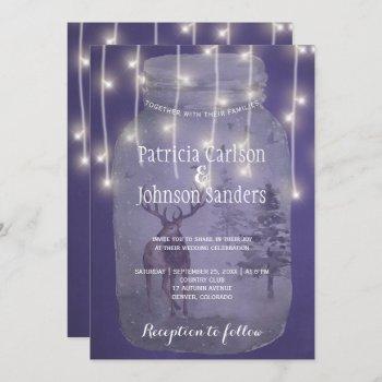 rustic winter wonderland lights chalkboard wedding invitation