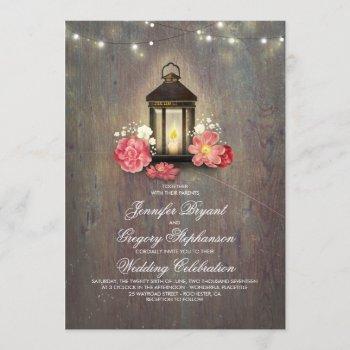 Small Rustic Wood And Floral Lantern Lights Fall Wedding Front View