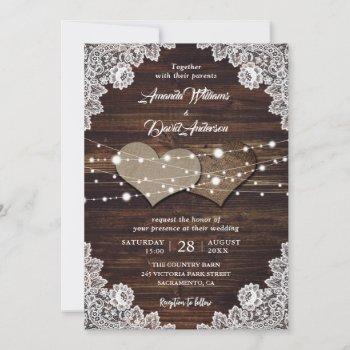 Small Rustic Wood Burlap Lace Wedding Front View