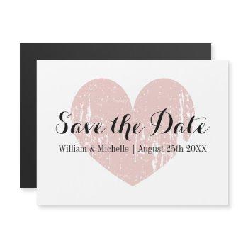 Small Rustic Wood Deer Antler Wedding Save The Date Magnetic Front View