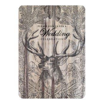 Small Rustic Wood | Deer Wedding Front View