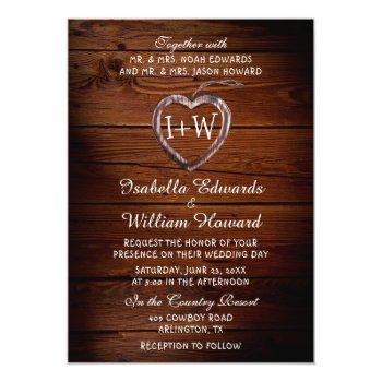 Small Rustic Wood Heart Wedding Front View