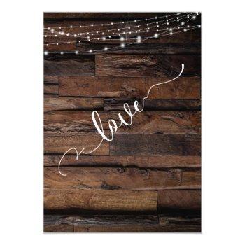 Small Rustic Wood Light Strings Happily Ever After Back View