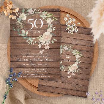 Small Rustic Wood Roses Garland 50th Wedding Anniversary Front View