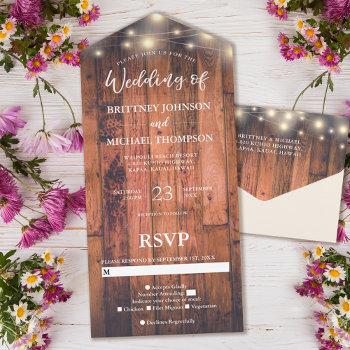 Small Rustic Wood String Lights Wedding All In One Front View