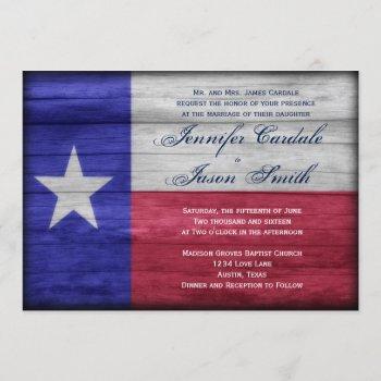 Small Rustic Wood Texas Flag Wedding Front View