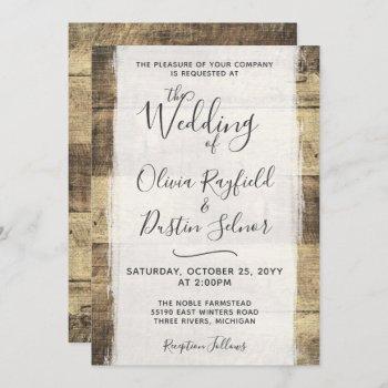 rustic wood wedding invitation | country farm barn