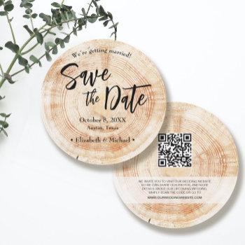 Small Rustic Wood Wedding Save The Date With Website Inv Front View