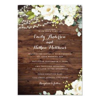 Small Rustic Wood White Champagne Floral Lights Wedding Front View