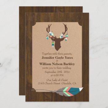Small Rustic Wood With Deer Head Wedding Front View
