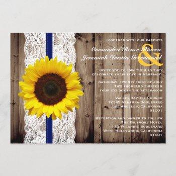 Small Rustic Wooden And Lace With Sunflower Wedding Front View