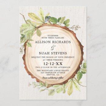 rustic woodland outdoor forest theme wedding invitation