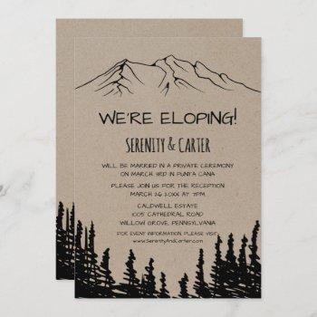 rustic woodsy mountain elopement reception invitation