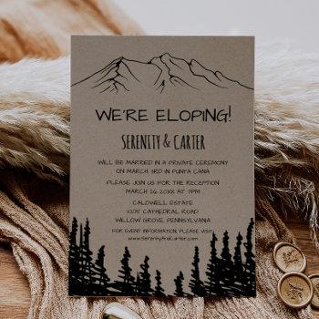 rustic woodsy mountain elopement reception invitation