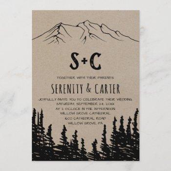 Small Rustic Woodsy Mountain Monogram Wedding Front View