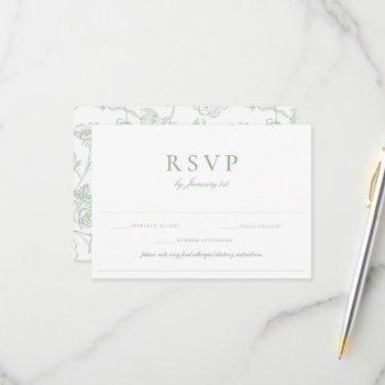 Small Sage Green Wedding Food Allergy Diet Restriction Rsvp Front View
