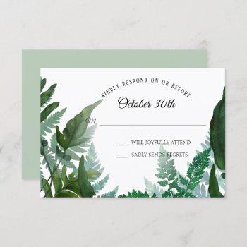 Small Sage Rsvp Wedding Ferns Forest Foliage Leaf Leaves Front View