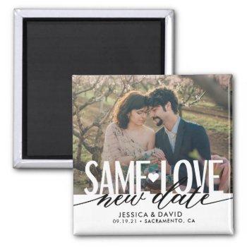 Small Same Love New Date Wedding Save The Date Magnet Front View