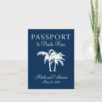 Small San Juan Puerto Rico Palm Tree Passport Wedding Front View