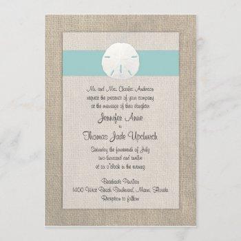 Small Sand Dollar Beach Wedding  - Turquoise Front View